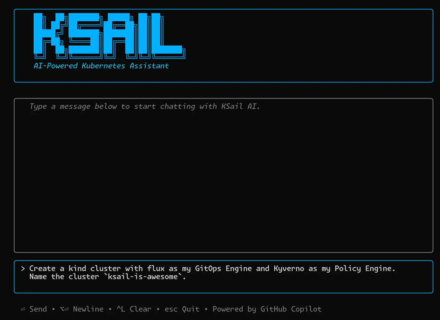 KSail Copilot Chat in action
